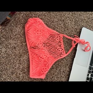 Neon orange laced bikini  top